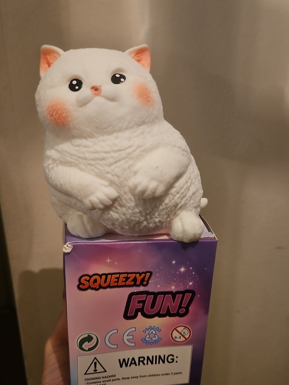 White Cat Squeeze Toy